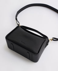 Clementine Bag: Black Pebbled Leather with Gold