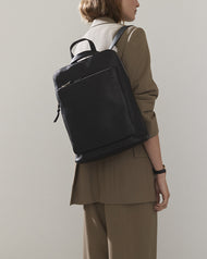 Backpack: Black Pebbled Leather