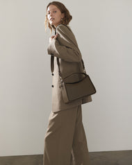 Clementine Bag: Khaki Green Pebbled Leather