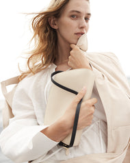 Clara Bag: Oat / Black with Gold