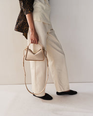 Mini Clementine Bag: Oat with Gold
